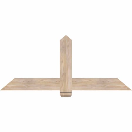 Ekena Millwork Eugene Smooth Timber Gable Bracket, Douglas Fir, 60"W x 25"H x 1 1/2"D x 5 1/2"F, 10/12 Pitch GBW060X25X0206EUG00SDF